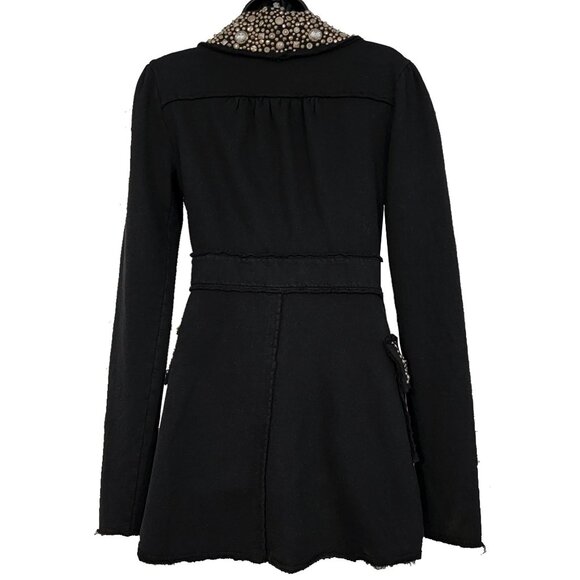 Fancy Silver Studs Women's Black Blazer Jacket - Picture 7 of 7